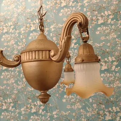 Lámpara colgante vintage con tulipas - miniatura 4