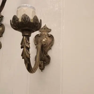 Apliques de pared vintage de bronce - miniatura 2