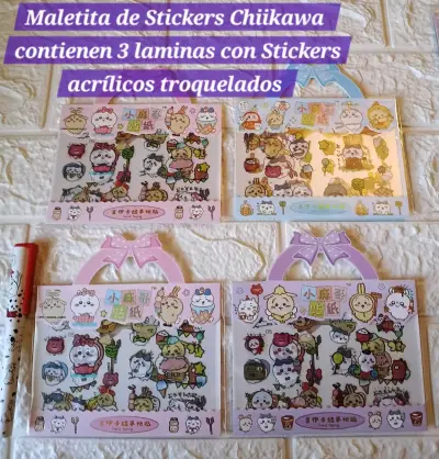 Maletita de Stickers Chiikawa con 3 láminas - miniatura 1