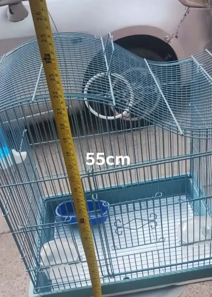 Jaula para pájaros azul con accesorios - 3
