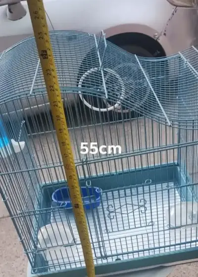 Jaula para pájaros azul con accesorios - miniatura 3