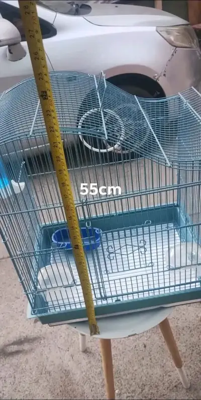 Jaula para pájaros azul con accesorios - miniatura 4