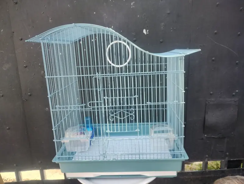 Jaula para pájaros azul con accesorios - 5