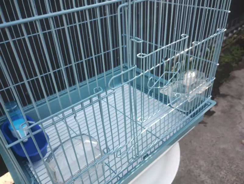 Jaula para pájaros azul con accesorios - 6