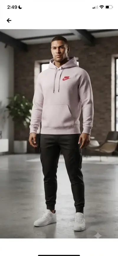 Polerón Nike con capucha beige hombre - miniatura 1