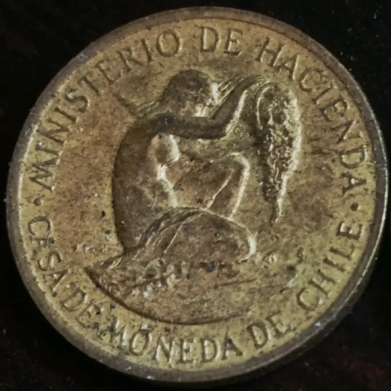 Moneda antigua de Chile Ministerio de Hacienda - 1