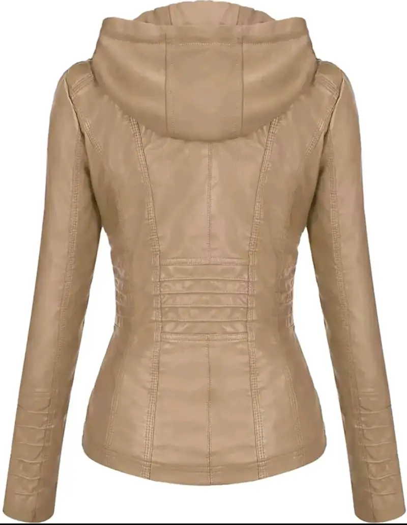 Chaqueta negra con capucha para mujer - 5