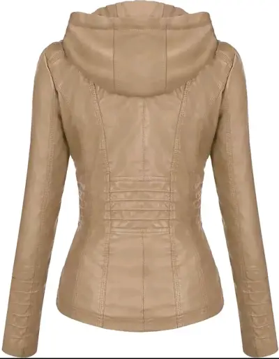 Chaqueta negra con capucha para mujer - miniatura 5