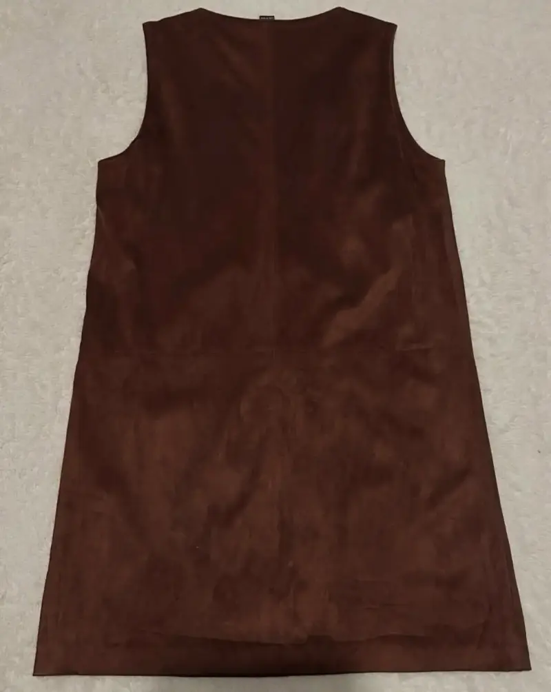 Vestido sin mangas marrón de gamuza - 2
