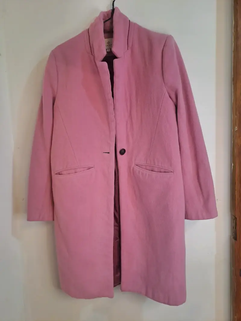 Abrigo largo rosa para mujer - 3