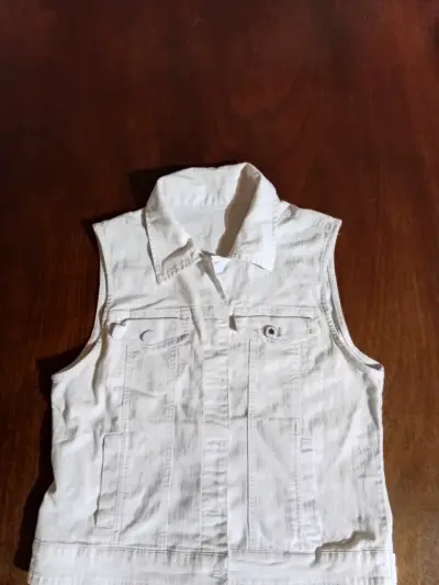 Chaqueta sin mangas blanco para mujer - miniatura 2