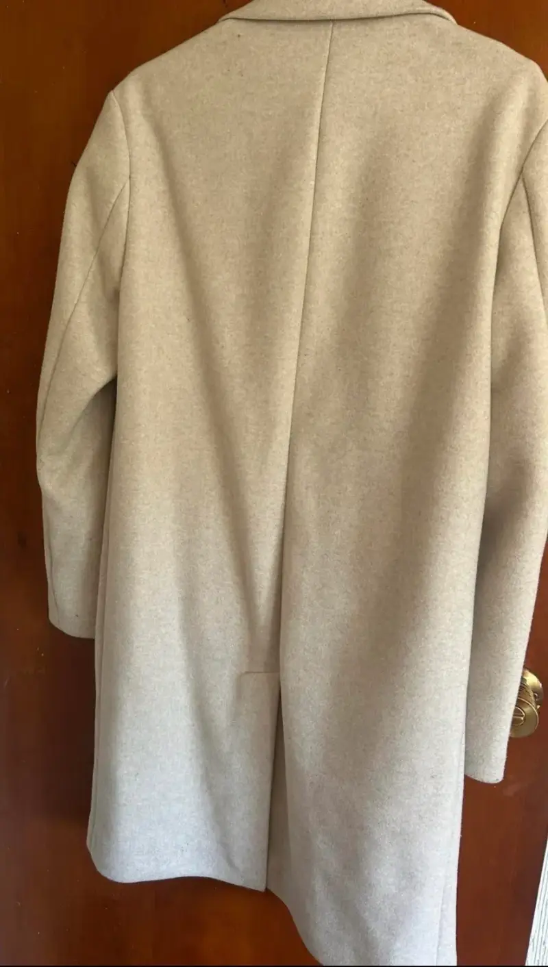 Abrigo largo beige elegante para hombre - 1