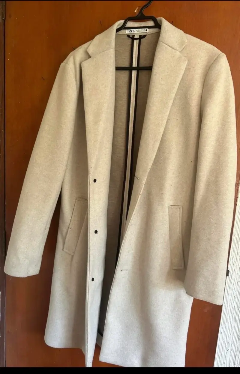 Abrigo largo beige elegante para hombre - 2