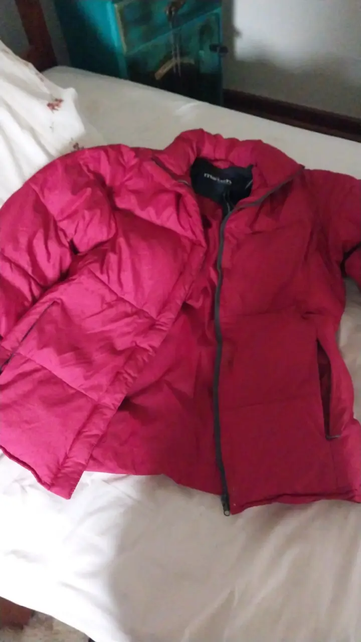Chaqueta acolchada roja Match para mujer - 3