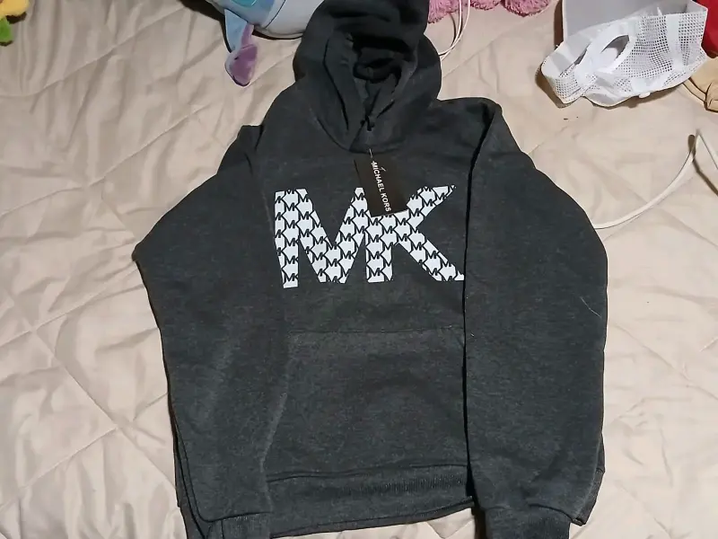 Polerón con capucha Michael Kors gris oscuro