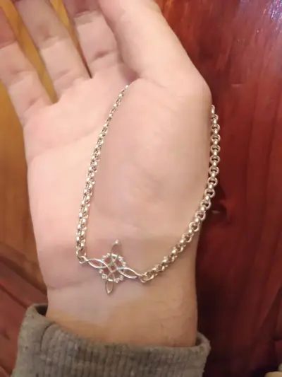 Pulsera nudo de bruja de plata italiana 925 - miniatura 1