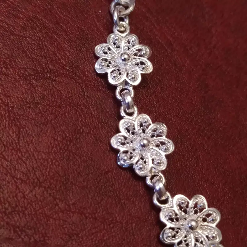 Set de joyería pulsera aros y colgante plata 950 - 2