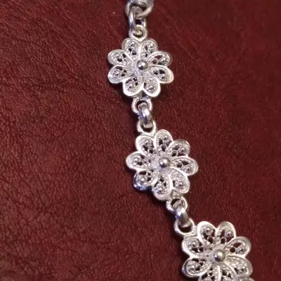 Set de joyería pulsera aros y colgante plata 950 - miniatura 2