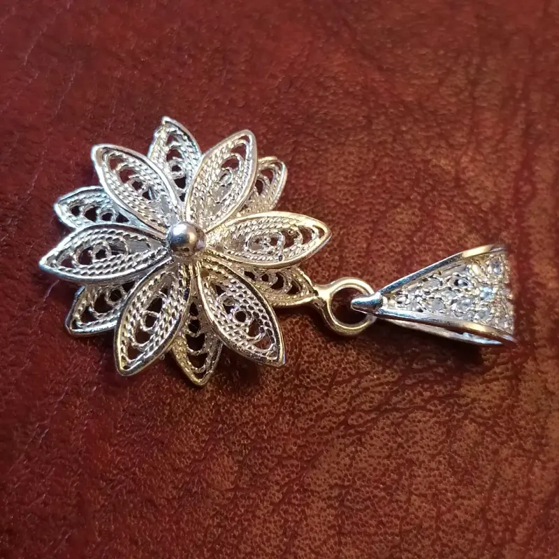 Set de joyería pulsera aros y colgante plata 950 - 3