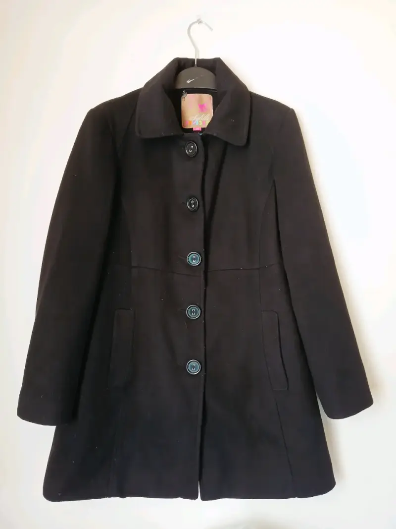 Abrigo negro elegante para mujer sibylla