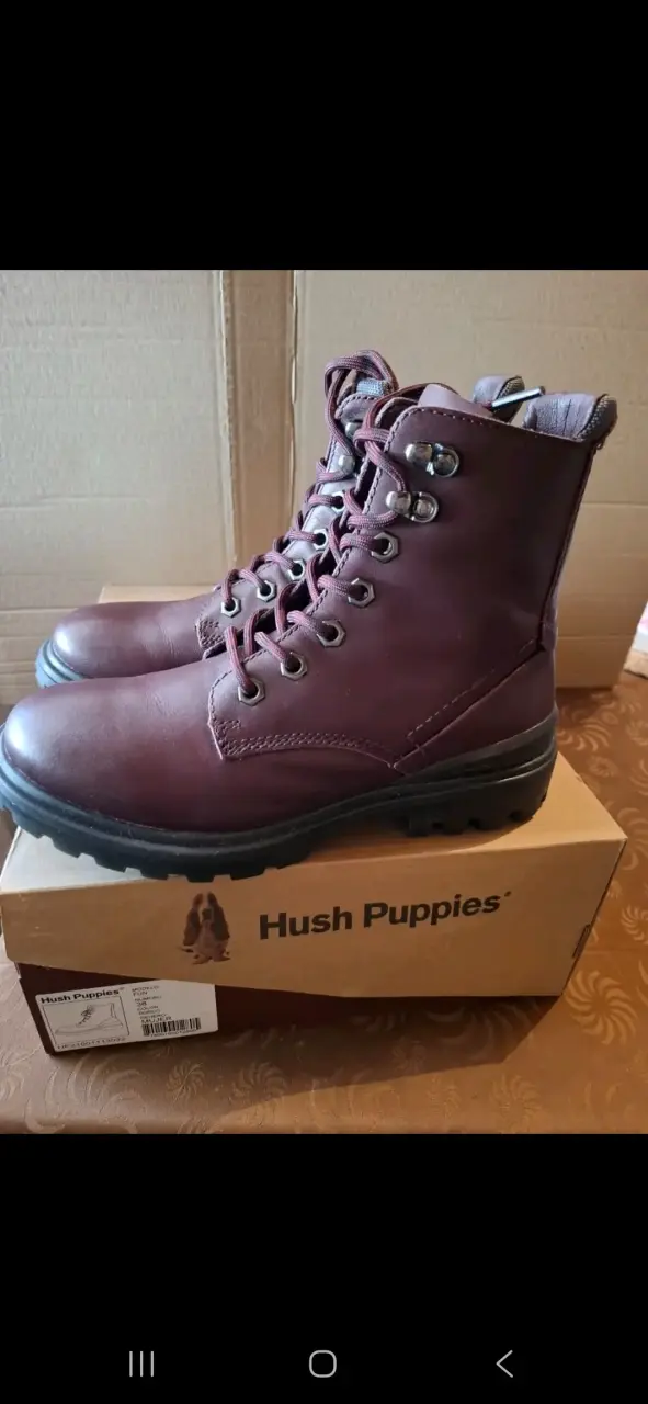 Botas de cuero Hush Puppies burdeos - 1