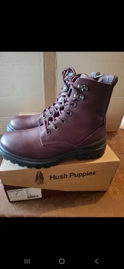 Botas de cuero Hush Puppies burdeos - miniatura 1