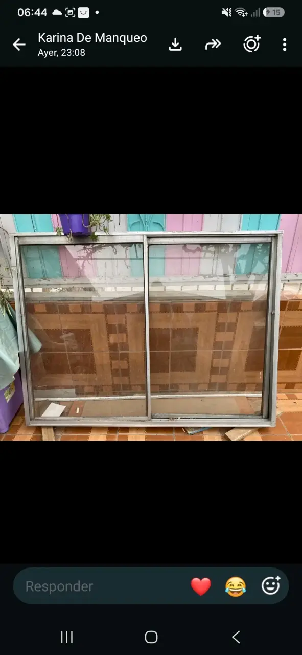 Ventana corredera de aluminio usada
