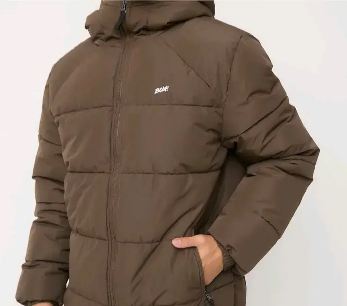 Chaqueta acolchada marrón para hombre