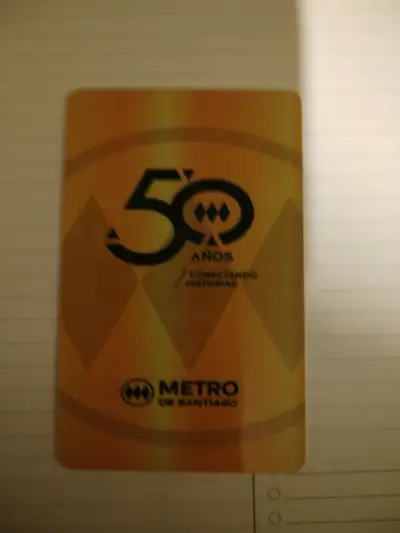 Tarjeta conmemorativa 50 años Metro de Santiago - miniatura 1