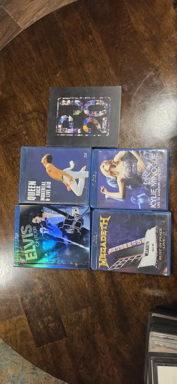 Colección de Blu-rays de conciertos de rock