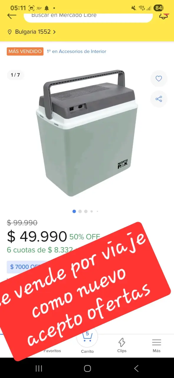 Cooler eléctrico portátil North Pak
