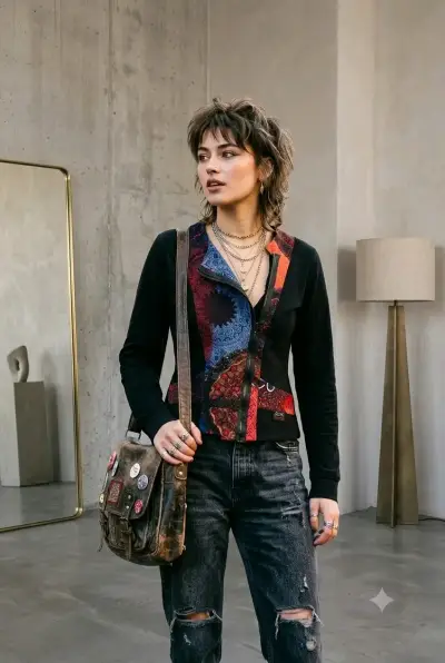 Chaqueta de mujer con diseño colorido Desigual - miniatura 6