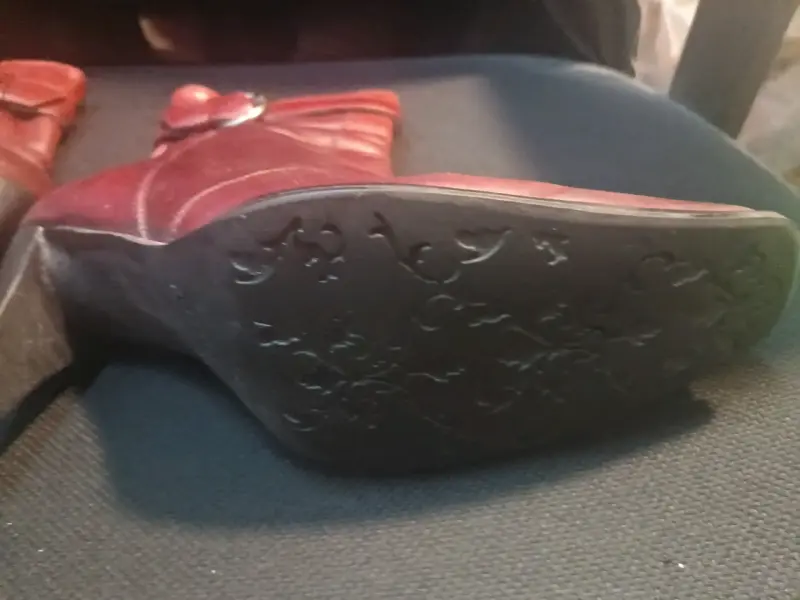 Botines de cuero Burdeo para mujer con cierre lat - 4