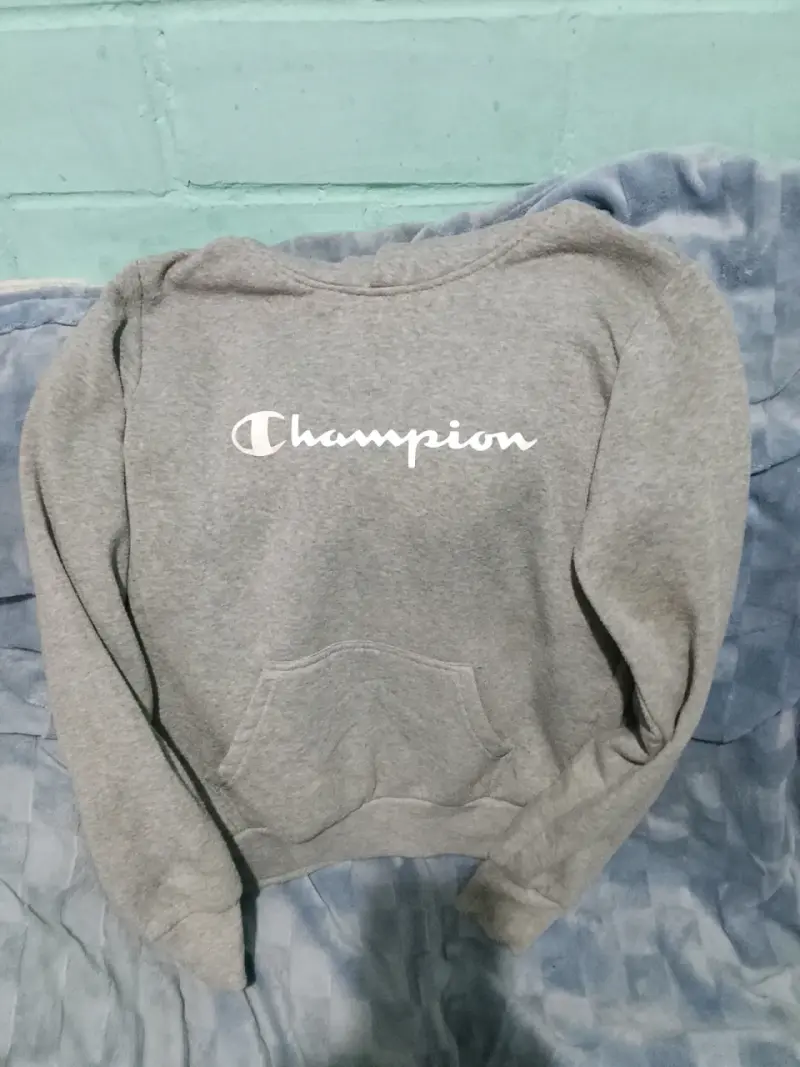 Polerón gris Champion con capucha