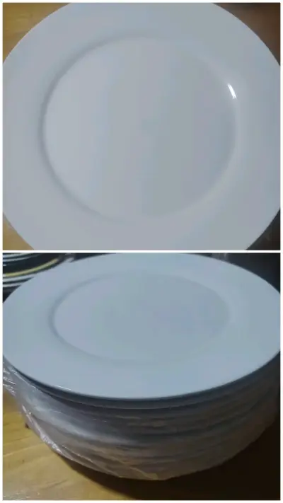 20 unidades de platos de porcelana blanca - miniatura 1