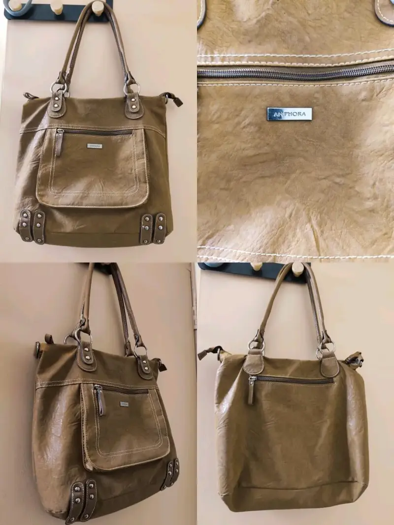 Bolso de cuero sintético Amphora beige, tipo Tote - 1