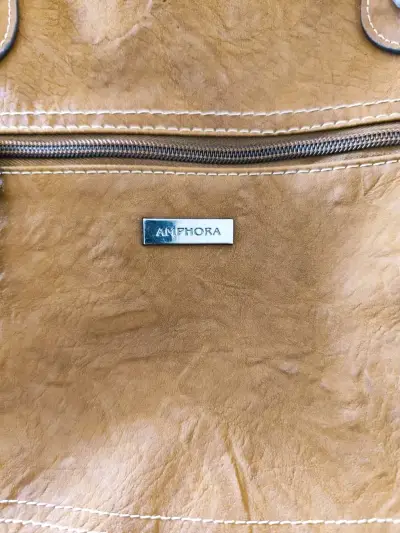 Bolso de cuero sintético Amphora beige, tipo Tote - miniatura 3
