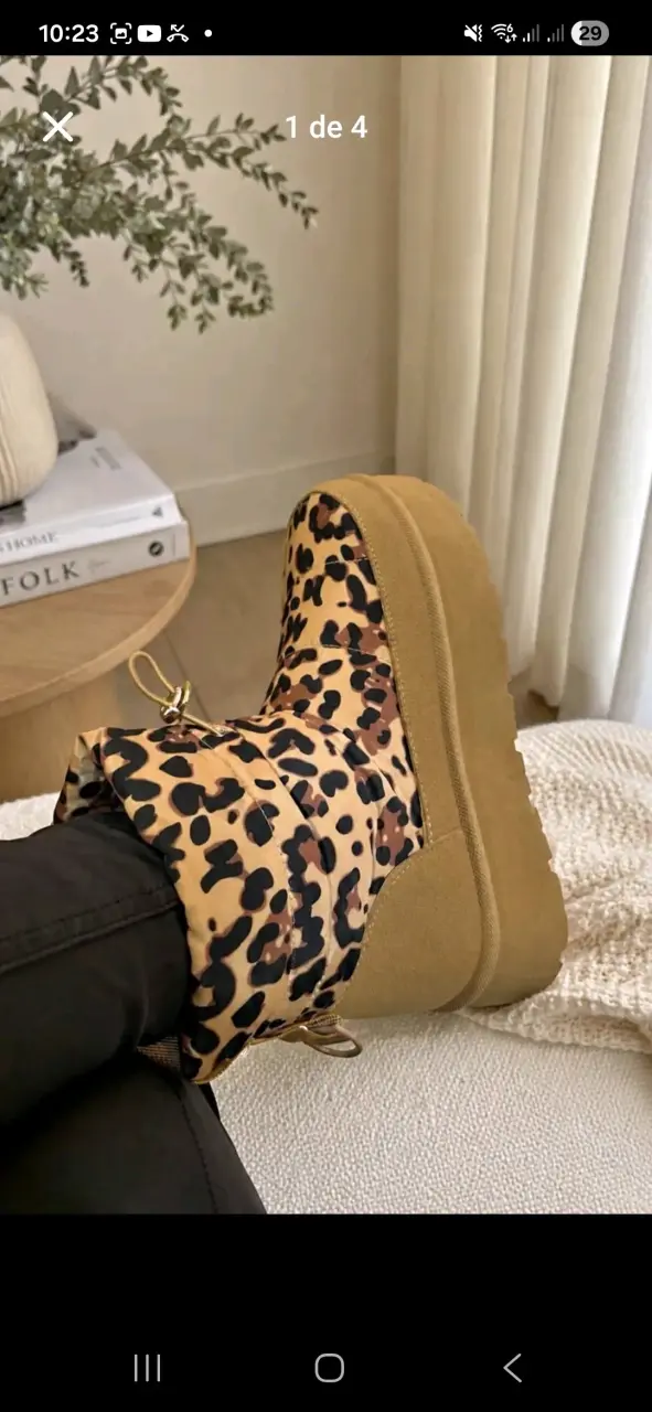 Botas de invierno con estampado de leopardo - 1