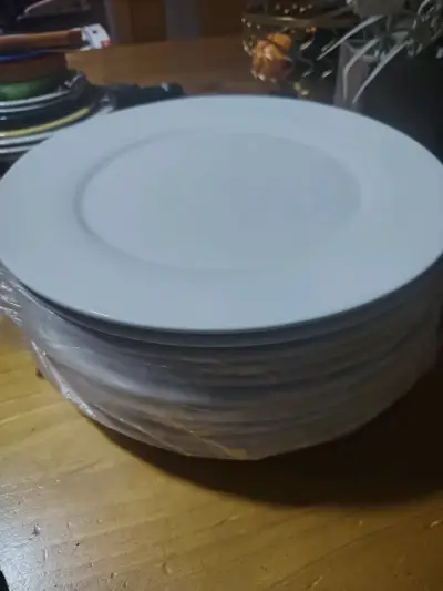20 unidades de platos de porcelana blanca - miniatura 3