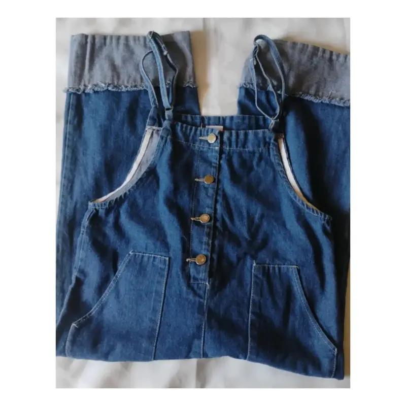 Jardinera de mezclilla azul para mujer - 1