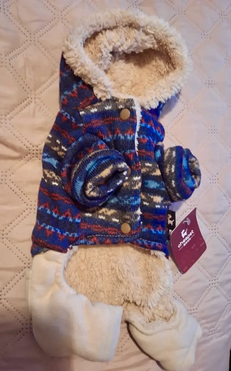 Chaleco de lana para perrito con diseño étnico - 3