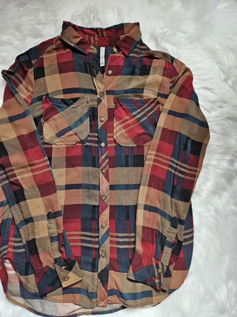 Camisa de franela a cuadros para mujer - 1