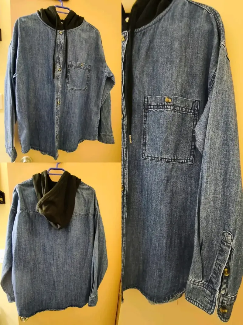 Sobrecamisa mezclilla con capucha Forever 21 - 1