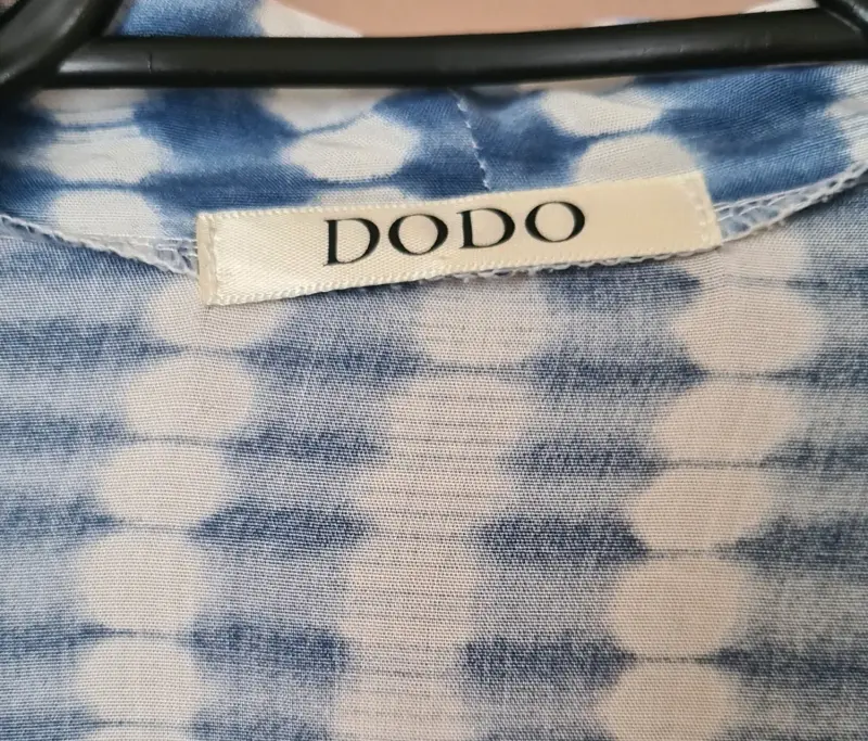 Kimono largo azul y blanco Dodo, estilo tie-dye - 2