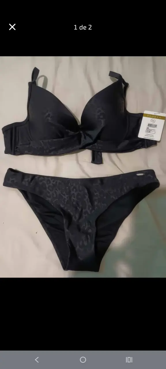 Bikini negro marca flores talla 2XL NUEVO - 1