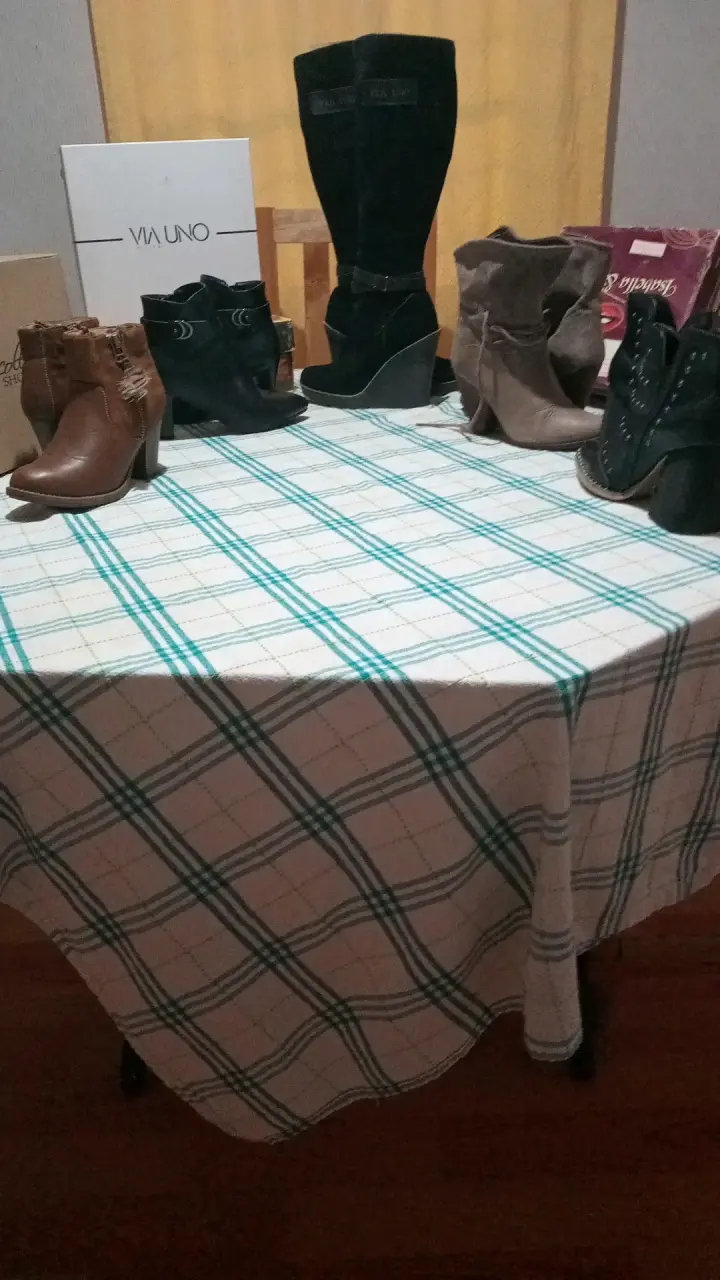 Botas largas de gamuza marrón con tacón alto - 5