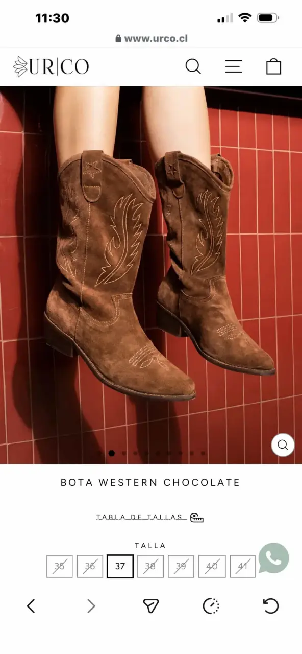 Botas URCO Western Chocolate Talla 38 - 1