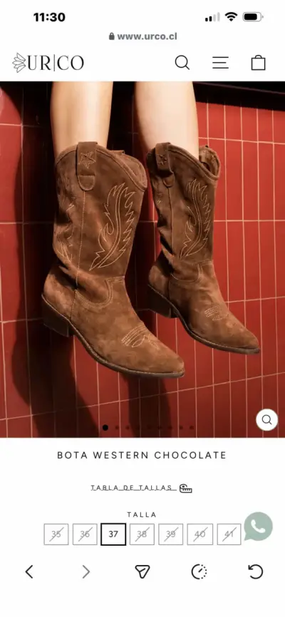 Botas URCO Western Chocolate Talla 38 - miniatura 1