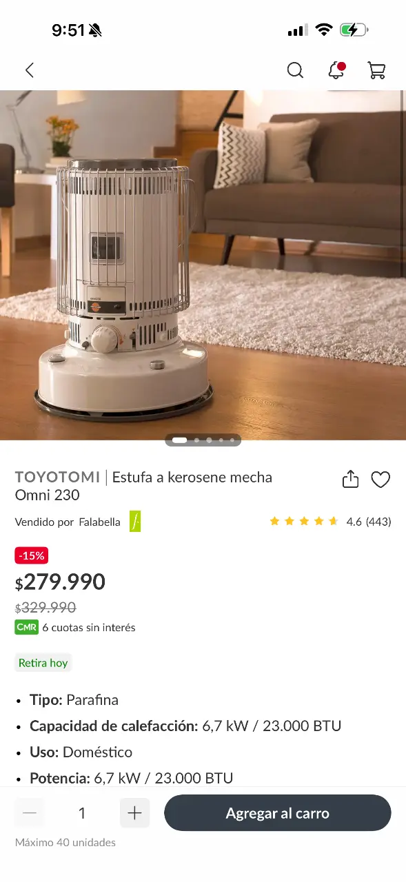Estufa a kerosene Toyotomi Omni 230