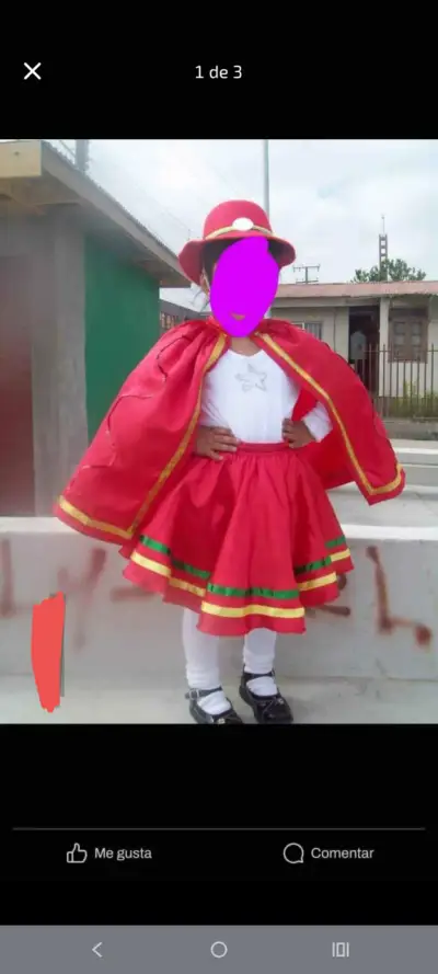 Falda nortina de danza folclórica talla 6 - miniatura 3